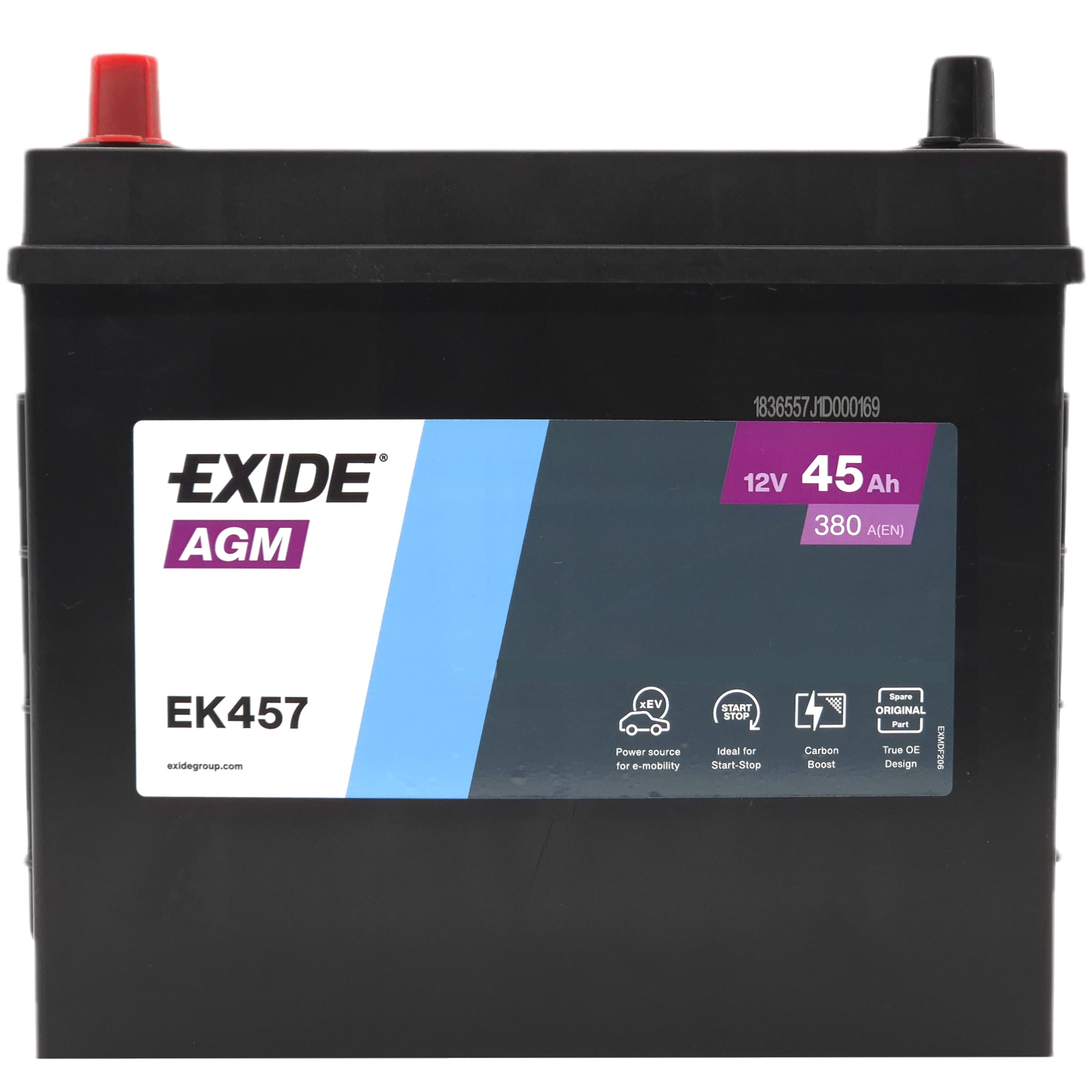 Φωτογραφία προϊόντος: EXIDE AGM EK457 12V 45Ah 380A (EN)