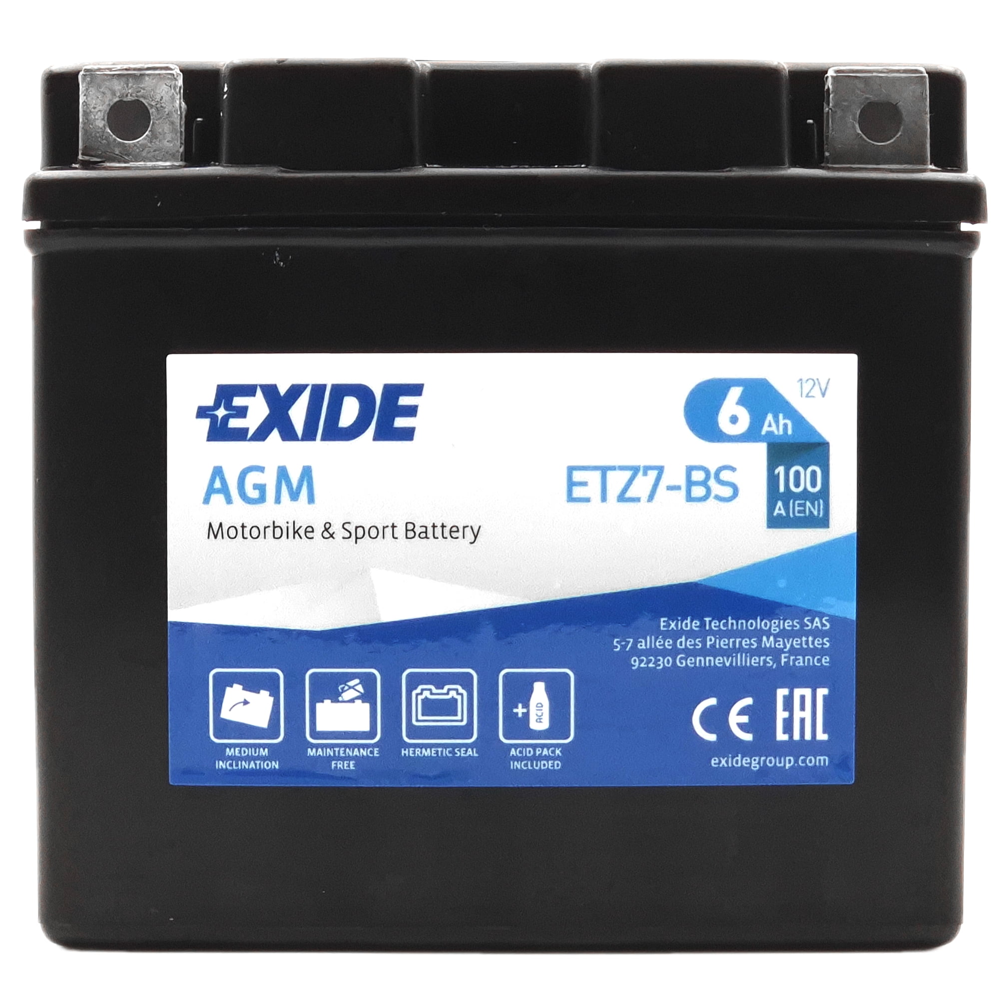 Φωτογραφία προϊόντος: EXIDE AGM ETZ7-BS 12V 6Ah 100A (EN)