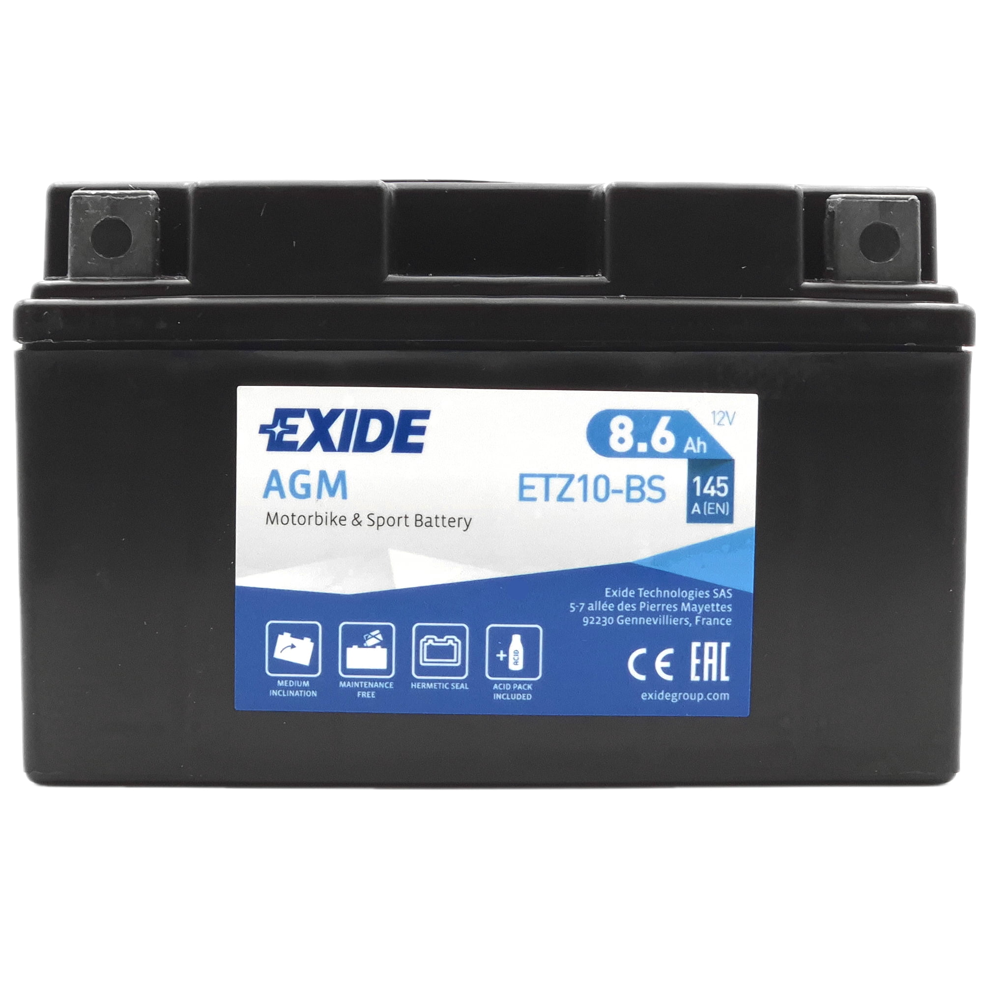 Φωτογραφία προϊόντος: EXIDE AGM ETZ10-BS 12V 8.6Ah 145A (EN)