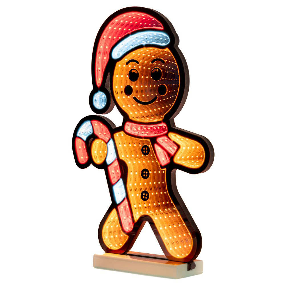 Φωτογραφία προϊόντος: Gingerbread infinity φωτιζόμενο διπλής όψης ξύλινη βάση 41x60cm Iliadis 85857