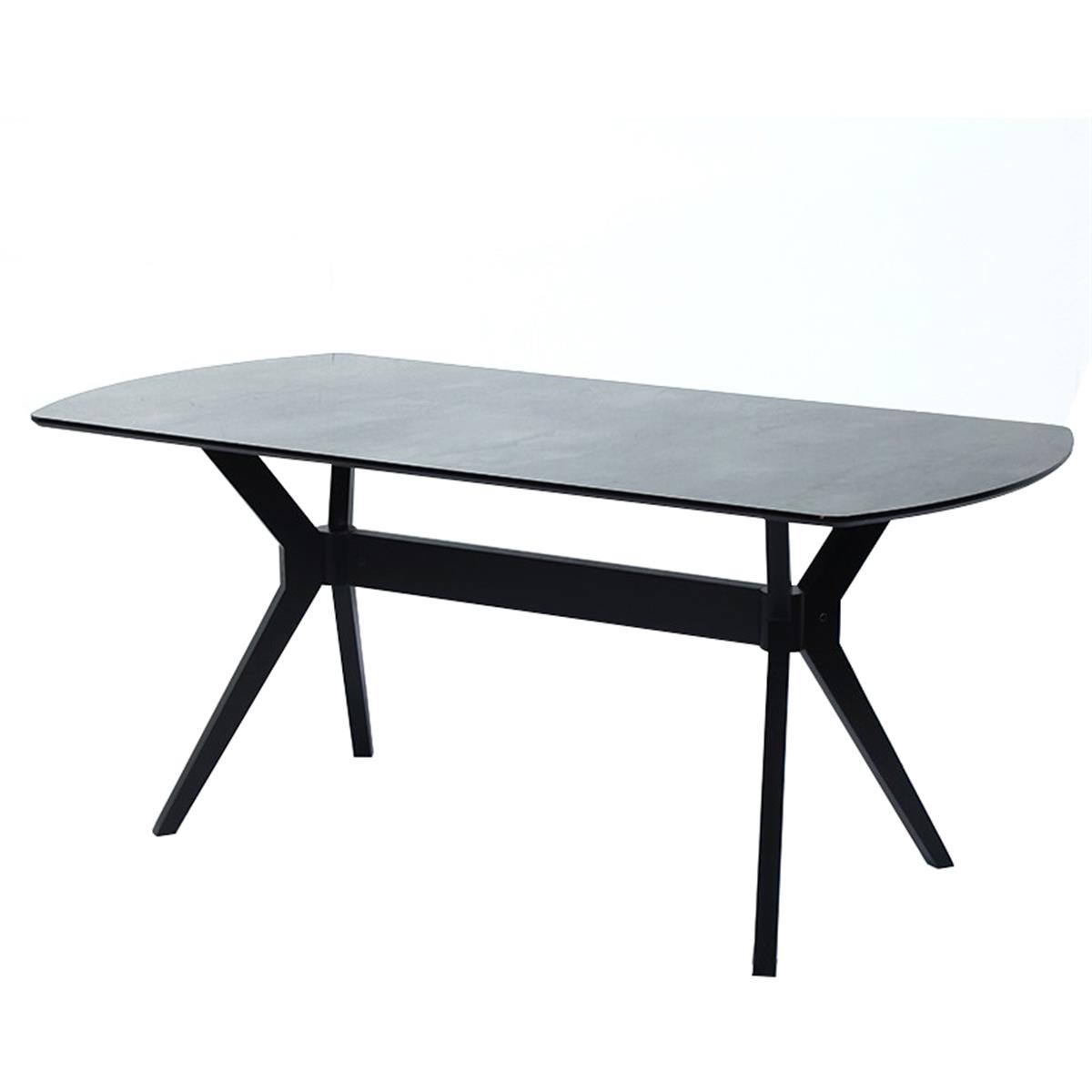 Φωτογραφία προϊόντος: Artekko Ares Τραπέζι με Plexiglass/MDF εφέ μαρμάρου και μεταλλική βάση, μαύρα πόδια (183x93x75)cm