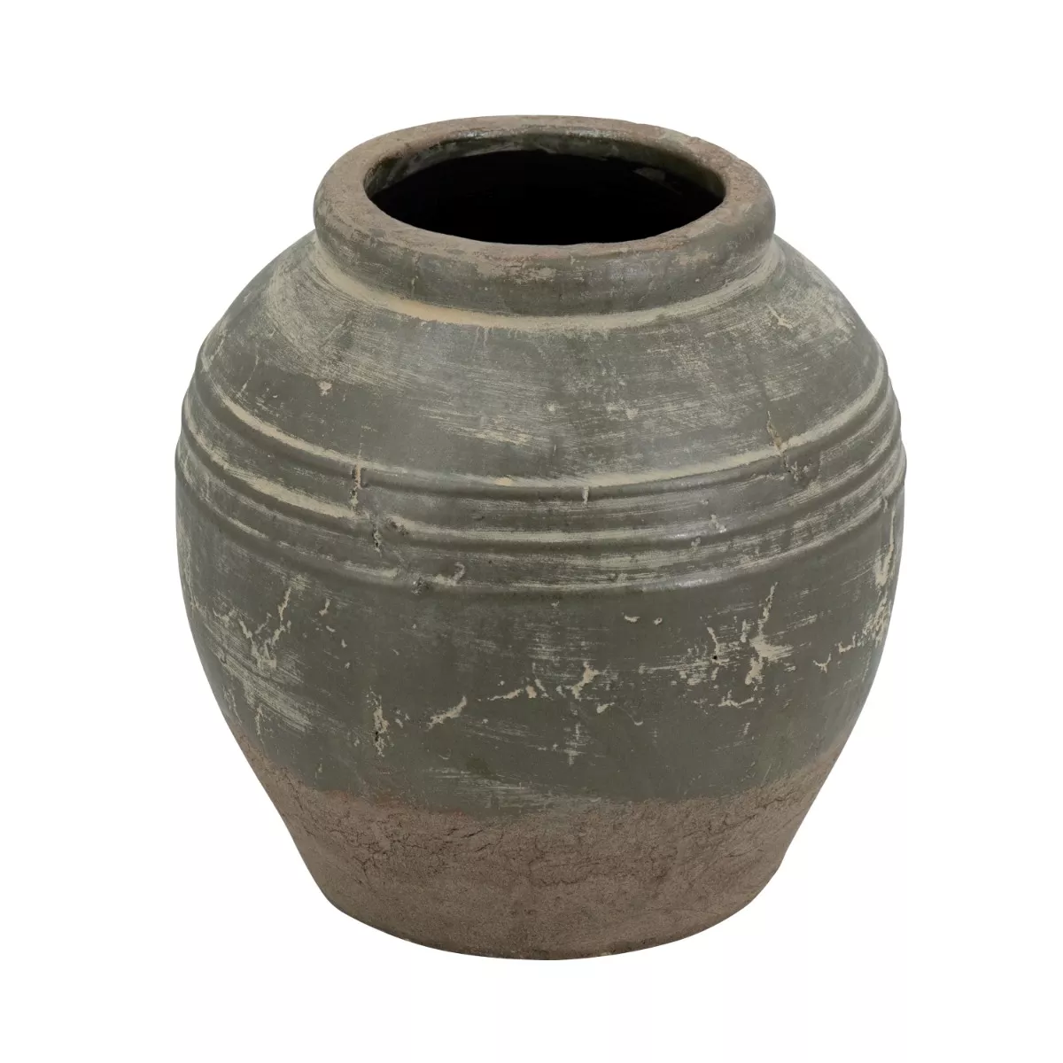 Φωτογραφία προϊόντος: Artekko Antique Βάζο από Τερακότα σε Πράσινη με Μπεζ Αποχρώση (26x26x25)cm