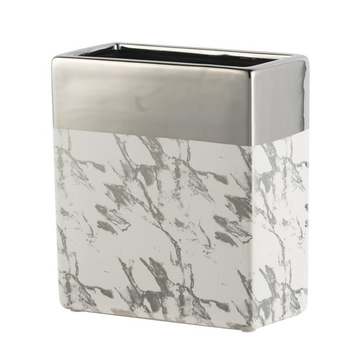 Φωτογραφία προϊόντος: Artekko Marble Βάζο Κεραμικό Ασημί/Μάρμαρο 17,5x9x19 cm
