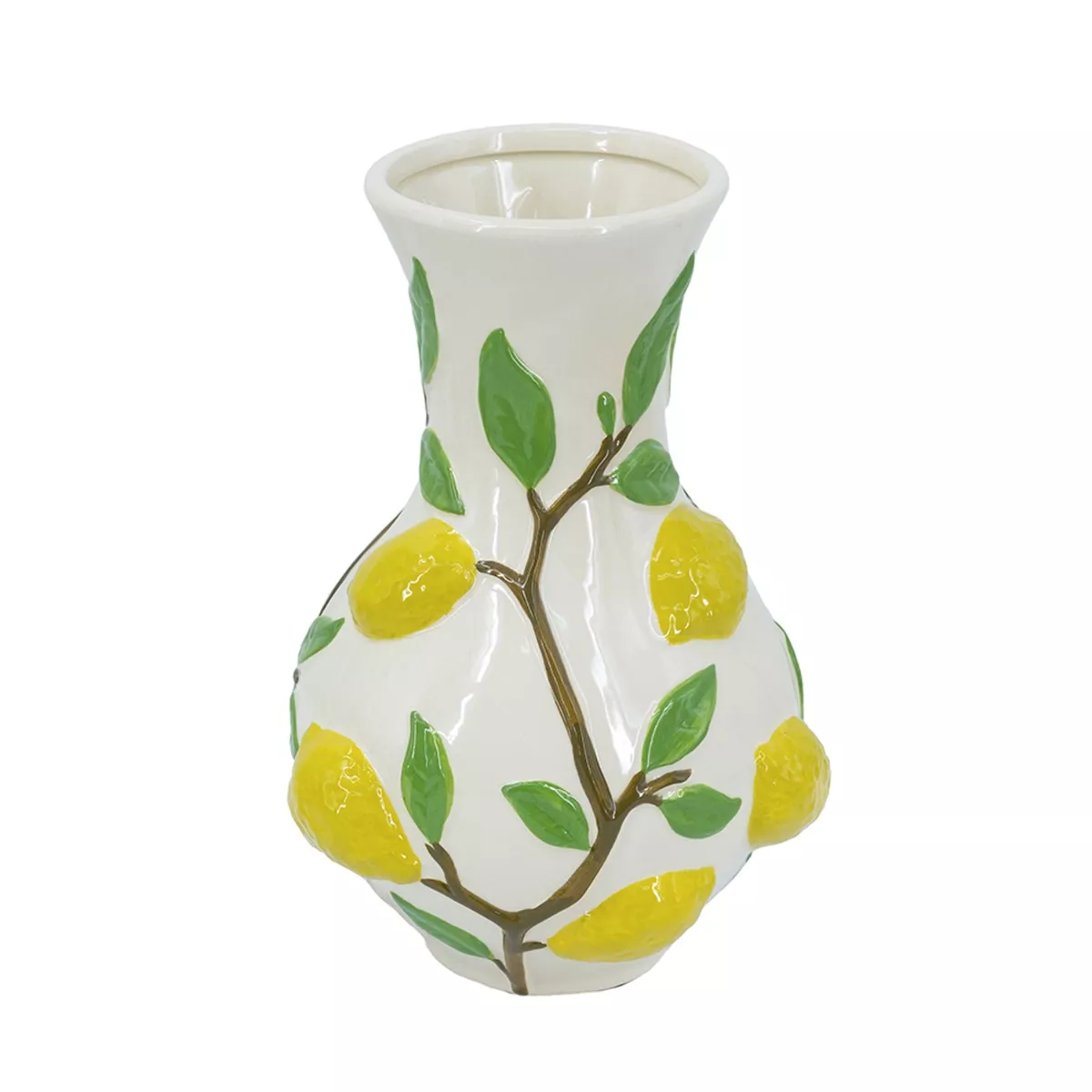 Φωτογραφία προϊόντος: Artekko Lemon Εκρού Κεραμικό Βάζο με Λεμόνια (22.7x22.7x34.5)cm