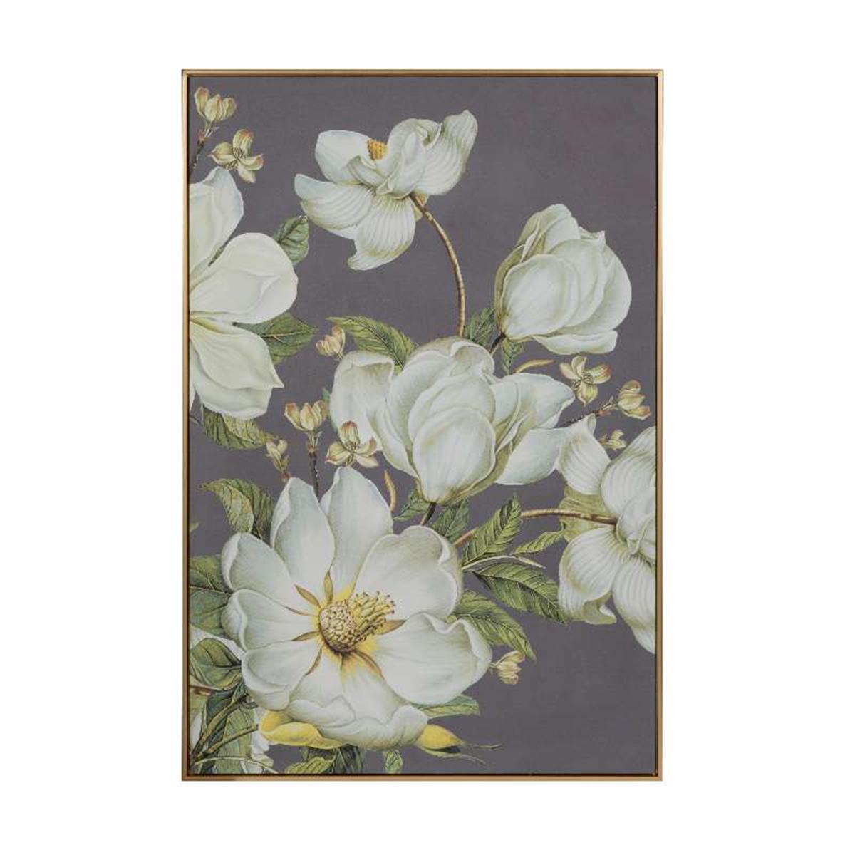 Φωτογραφία προϊόντος: Artekko Flower Πίνακας MDF/Ύφασμα Μπεζ-Γκρι-Λευκό (80x3.5x120)cm