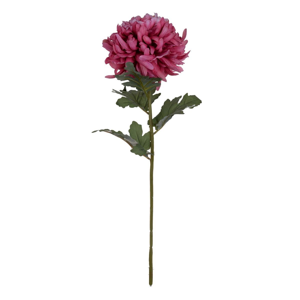 Φωτογραφία προϊόντος: Artekko Flower Τεχνητό Κλωνάρι Χρυσάνθεμο με Υφασμάτινα Πέταλα Φούξια, 17x17x62cm