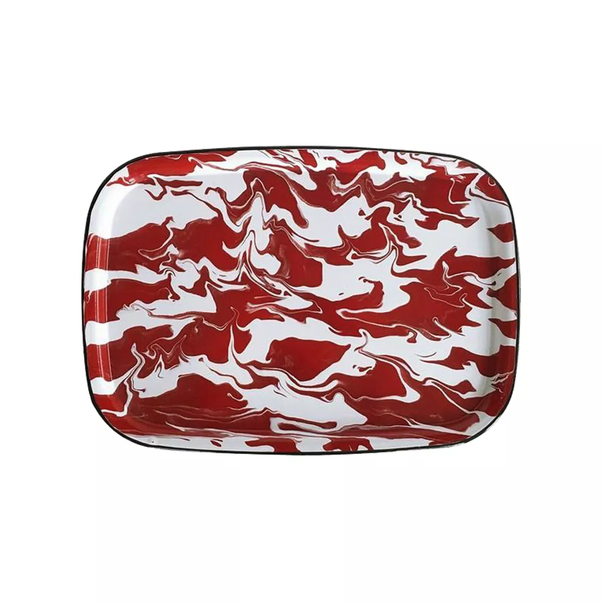 Φωτογραφία προϊόντος: Artekko Enamel Κόκκινος Μεταλλικός Δίσκος Σερβιρίσματος (40x28x2)cm 40.5x28.5x1.5