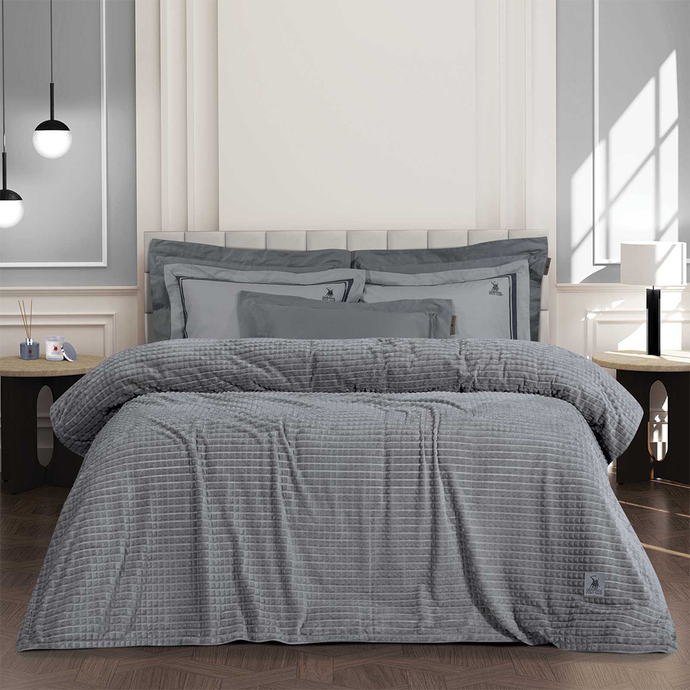 Φωτογραφία προϊόντος: Κουβέρτα fleece grey 220x240cm γκρι Greenwich Polo Club 3450