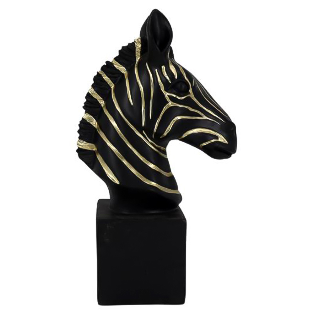 Φωτογραφία προϊόντος: Zebra διακοσμητικό επιτραπέζιο μαύρο-χρυσό 12,2x22x40,5cm Fylliana 253-223-502