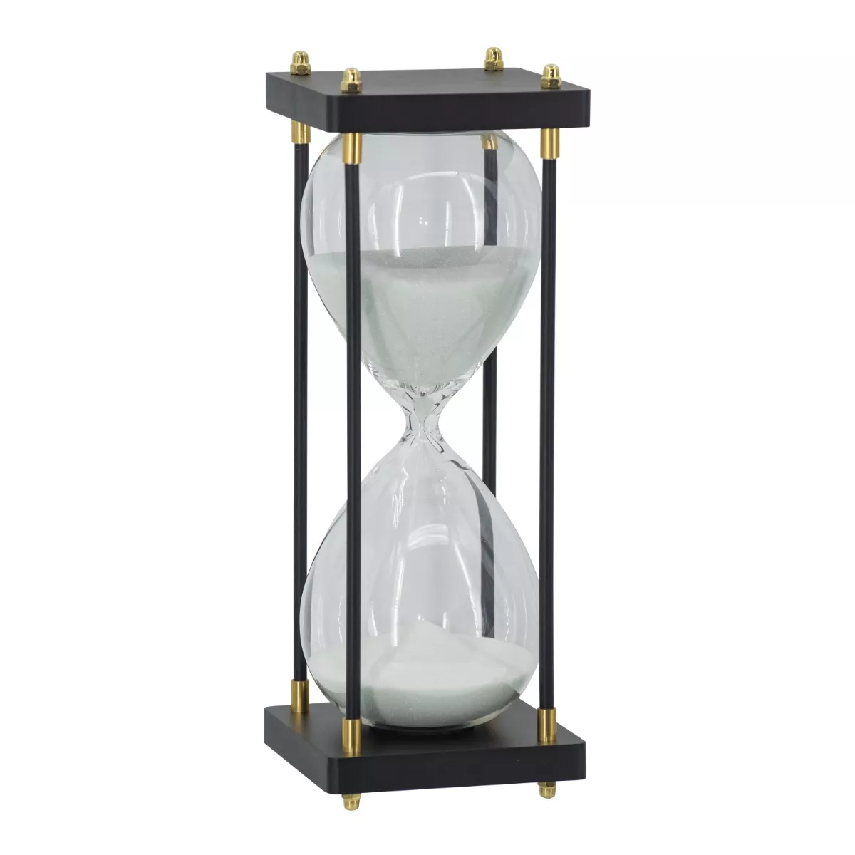 Φωτογραφία προϊόντος: Artekko Hourglass Διακοσμητική Κλεψύδρα σε Μαύρη Βάση με Λευκή Άμμο (11x11x31)cm