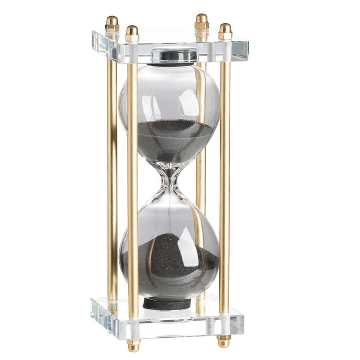 Φωτογραφία προϊόντος: Artekko Hourglass Κλεψύδρα Γυαλί/Κρύσταλλο Μαύρο/Χρυσό (7,6x7,6x20,5)cm