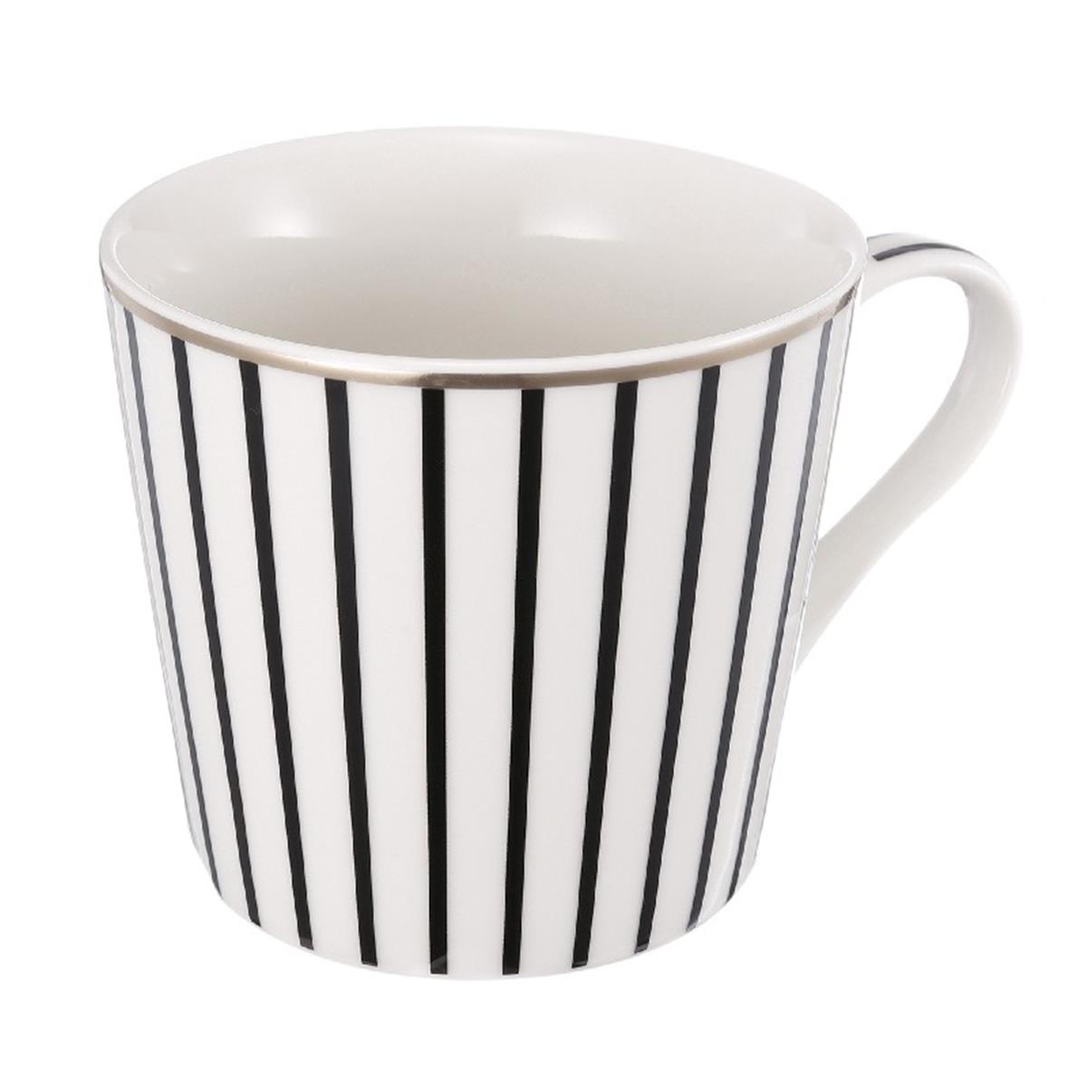 Φωτογραφία προϊόντος: Artekko Iqorser Κούπα Bone China Πορσελάνη Λευκό/Μαύρο (13.5x9.5x9)cm