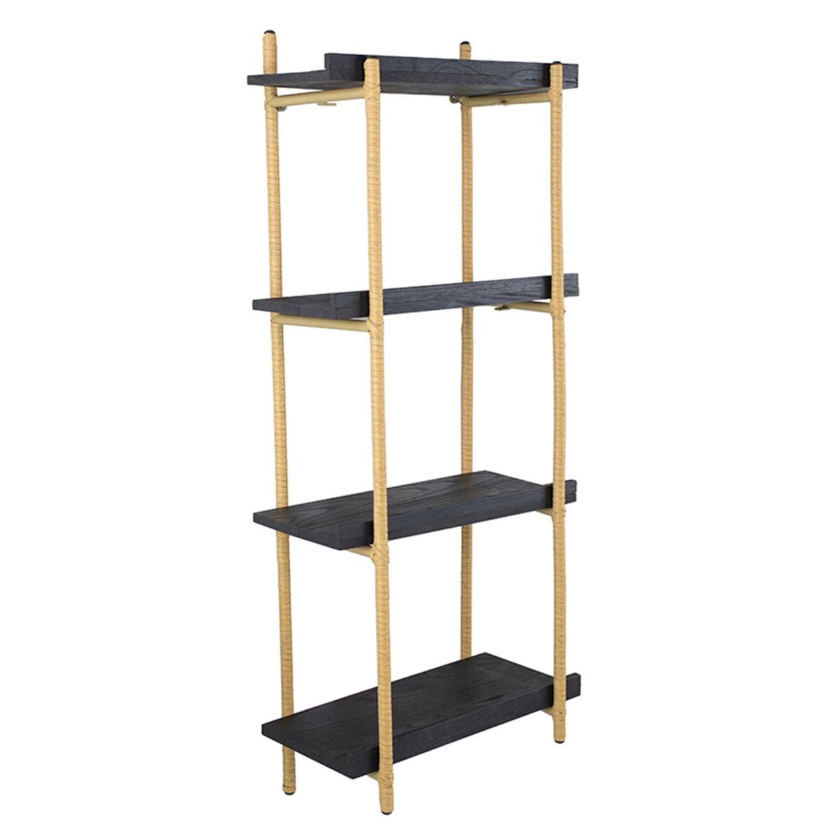 Φωτογραφία προϊόντος: Artekko Shelf Ραφιέρα Επιτοίχια με 4 Ράφια Μαύρη (46x25x112)cm
