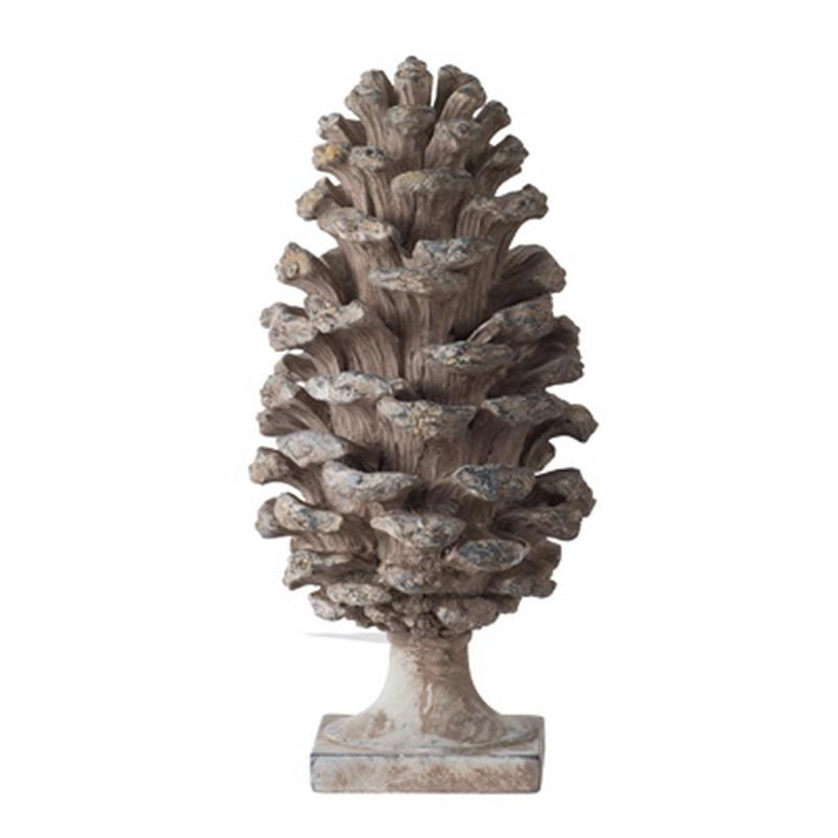 Φωτογραφία προϊόντος: Artekko Pine Cone Διακοσμητικό Γλυπτό Κουκουνάρα Ρητίνης Γκρι (18x18x36)cm Σετ/2