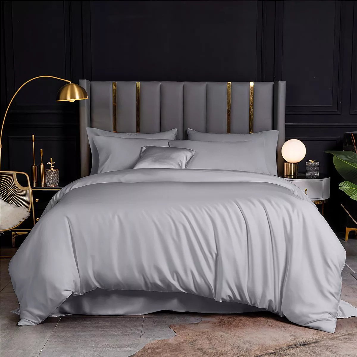 Φωτογραφία προϊόντος: Beauty Home Σετ σεντόνια υπέρδιπλα Bamboo 300TC Art 12051 Silver Fantasy 170x200+35 Γκρι