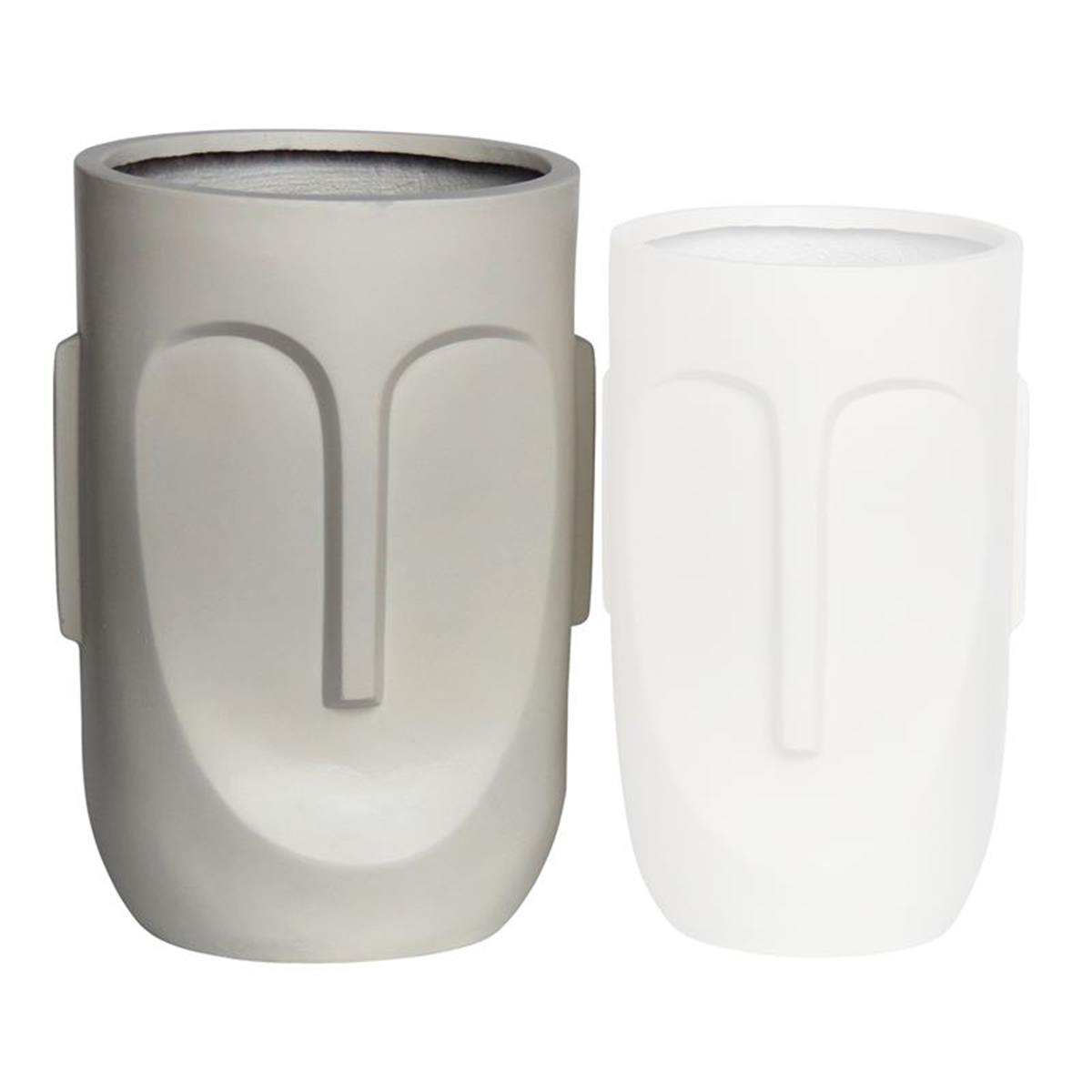 Φωτογραφία προϊόντος: Woodwell FLOWER POT-TOTEM Φ40x57cm (Cement απόχρωση Sand) Φ33x56cm