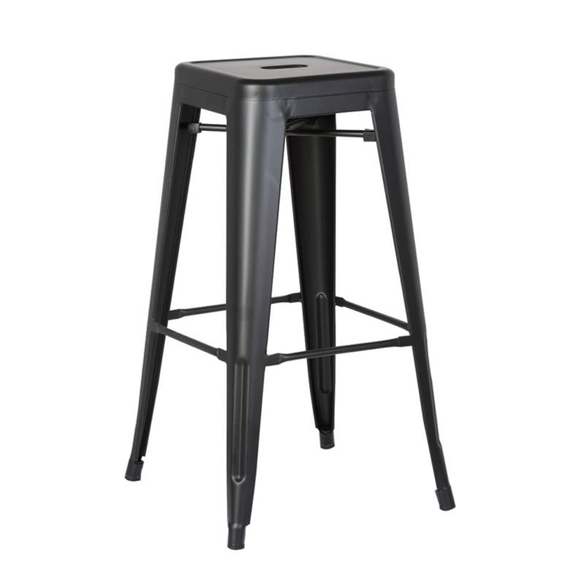 Φωτογραφία προϊόντος: Woodwell RELIX Σκαμπό Bar-Pro (Στοιβαζόμενο, Μεταλλικό) Μαύρο Matte 43x43 Υ76cm