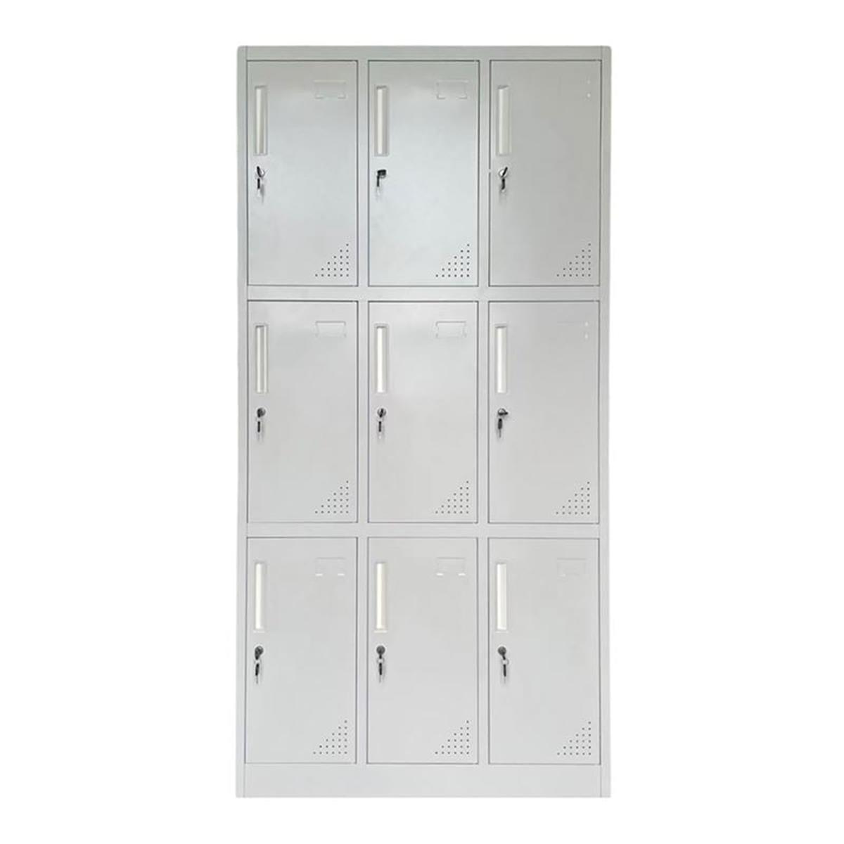 Φωτογραφία προϊόντος: LOCKER 9 Θέσεων Φοριαμός - Ερμάριο με εσωτερικά ράφια, Μεταλλικό Βαφή Γκρι 90x40x185cm