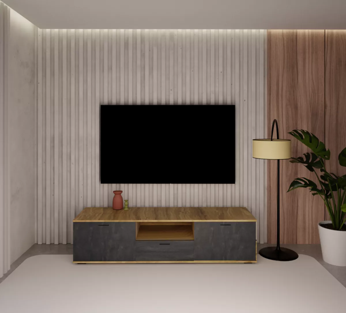 Φωτογραφία προϊόντος: TV ECO-806 150cm μελί - μαύρη πέτρα 150x45x36 (Σαρρής)