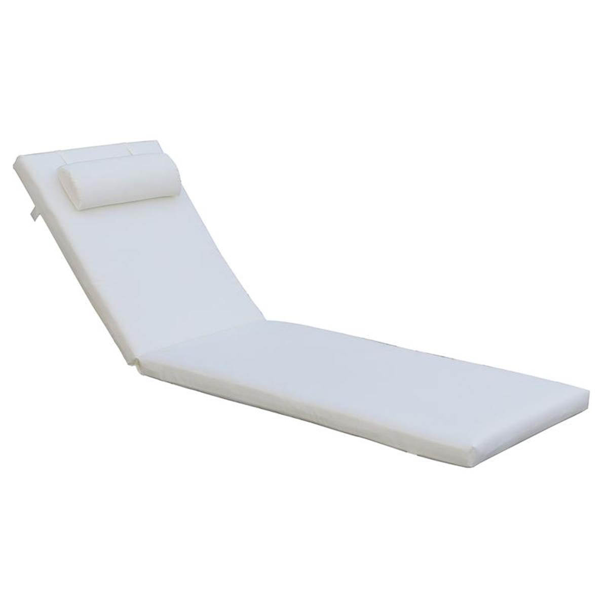 Φωτογραφία προϊόντος: SUNLOUNGER Μαξιλάρι Ξαπλώστρας με Προσκέφαλο, Εκρού ύφασμα water repellent, φερμουάρ 196(78+118)x60x7cm