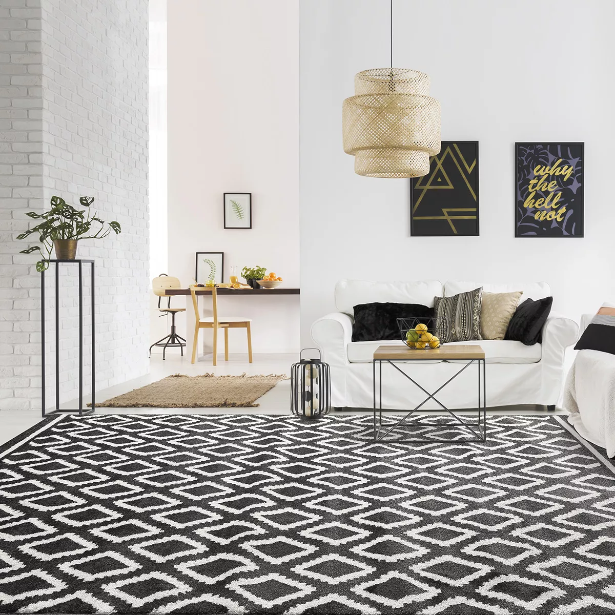 Φωτογραφία προϊόντος: Πατάκι Vibe Art 9577 67x150 Stone White Ανθρακί Λευκό 67x150