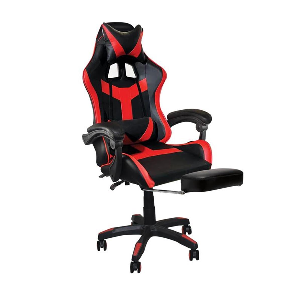Φωτογραφία προϊόντος: BF7860 Gaming Relax Πολυθρόνα Γραφείου με Υποπόδιο, PU Μαύρο - Κόκκινο (63x70x117/127cm)