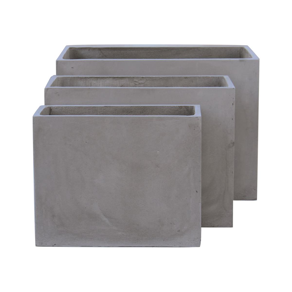 Φωτογραφία προϊόντος: FLOWER POT-2 Σετ 3 τεμαχίων Cement Grey (50x20x40 / 60x30x45 / 70x40x50cm) – Woodwell