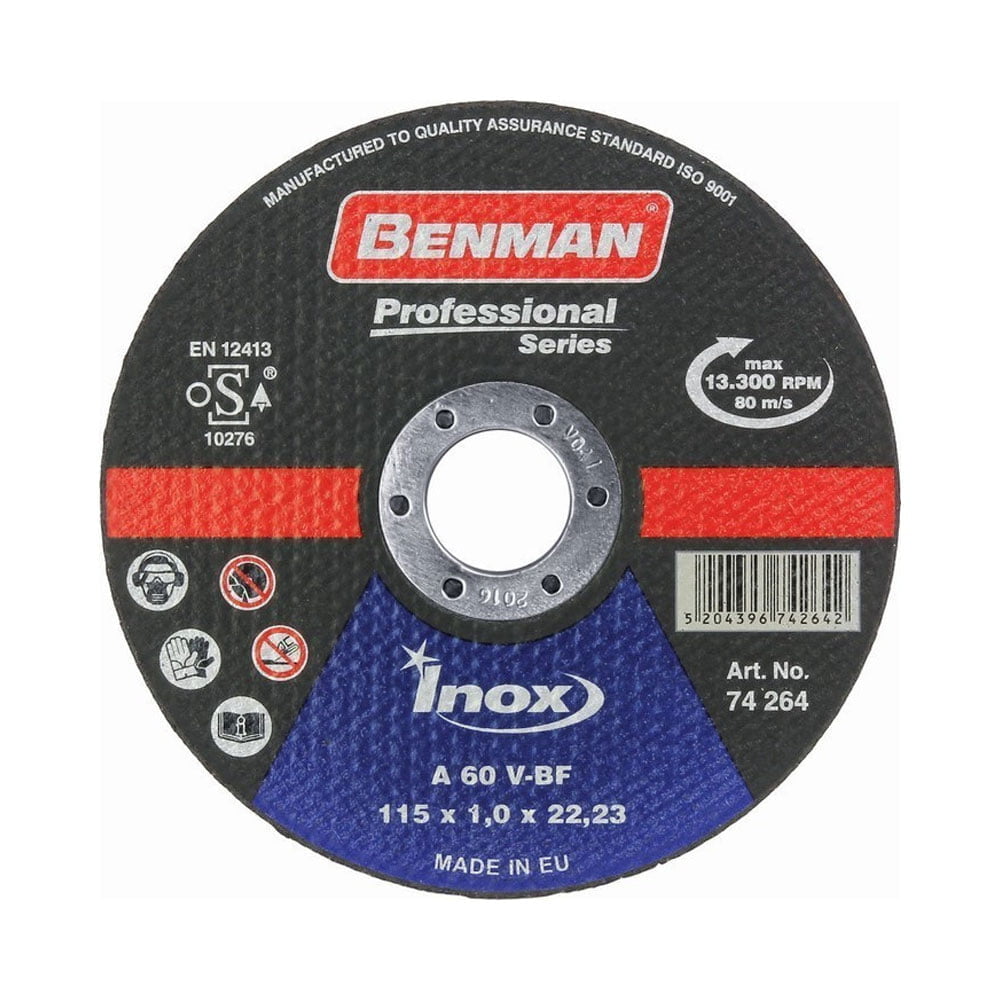 Φωτογραφία προϊόντος: Benman Professional Δίσκος Κοπής Σιδήρου 115mm x 1.0 x 22.3 - 74264