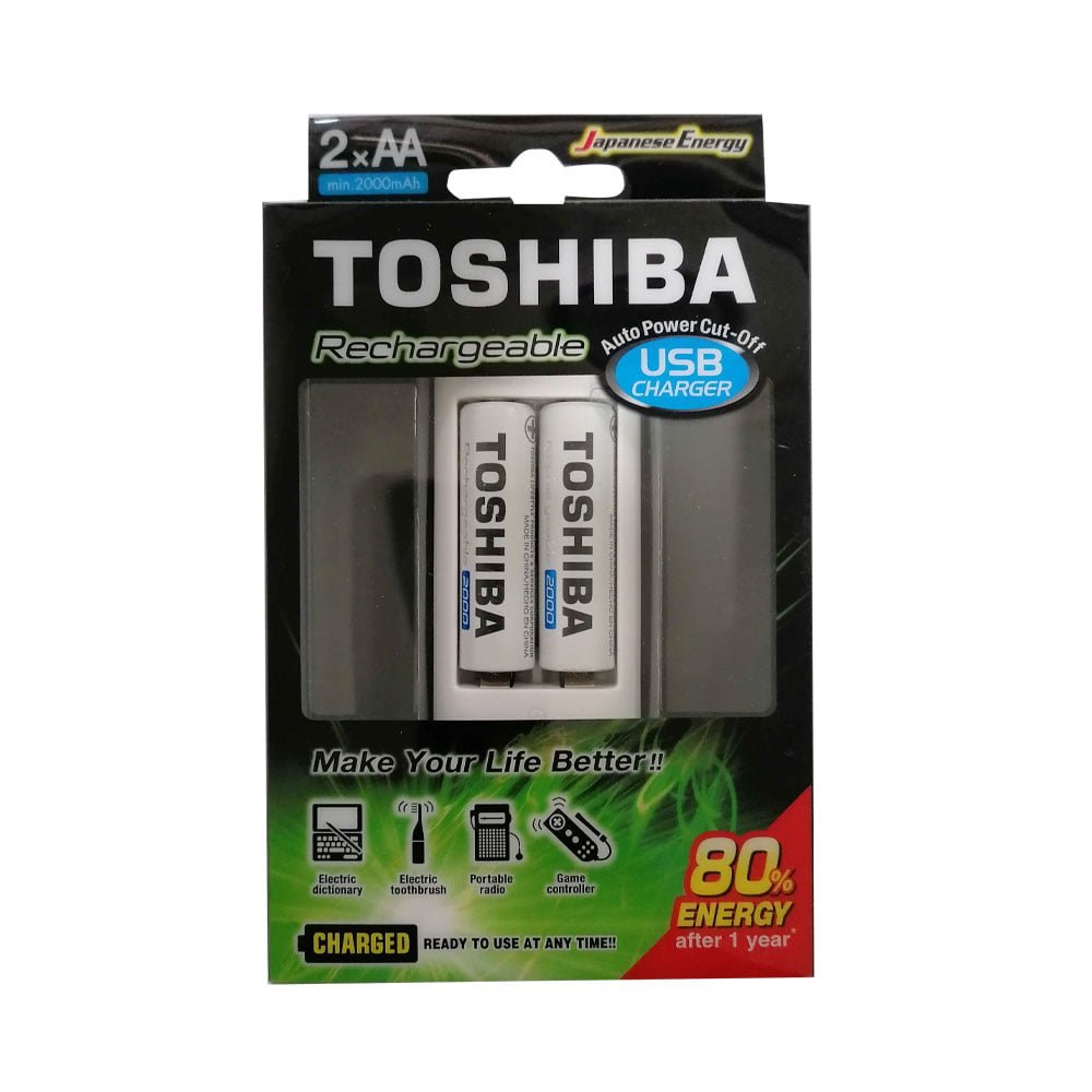 Φωτογραφία προϊόντος: Toshiba Φορτιστής για Επαναφορτιζόμενες Μπαταρίες ΑΑΑ +amp; ΑΑ + 2 Μπαταρίες ΑΑ - TNHC - 6GME2 CB
