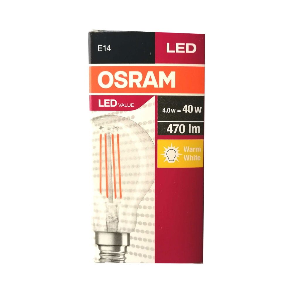 Φωτογραφία προϊόντος: Osram Λάμπα Led Γλόμπος Ε-14 4W Διάφανο - 39866