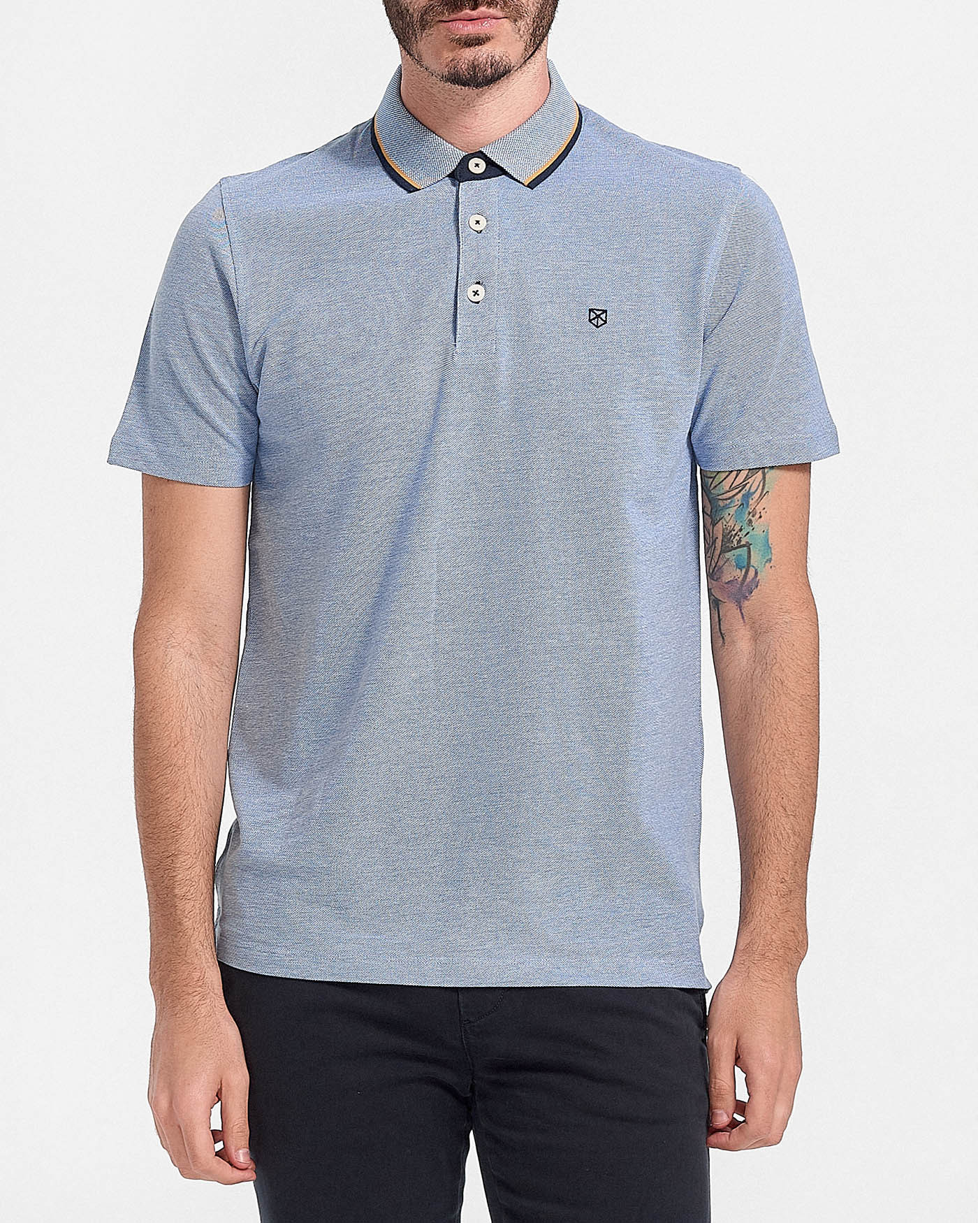 Φωτογραφία προϊόντος: JACK & JONES ΠΟΛΟ SHIRT MALE KNIT CO100 - 12175007 ΣΙΕΛ