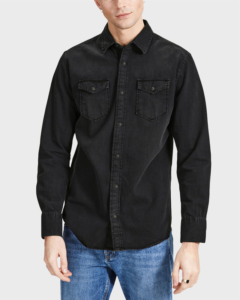 Φωτογραφία προϊόντος: JACK & JONES ΑΝΔΡΙΚΟ ΠΟΥΚΑΜΙΣΟ ΑΝΕΤΗ ΓΡΑΜΜΗ - 12138115 ΜΑΥΡΟ