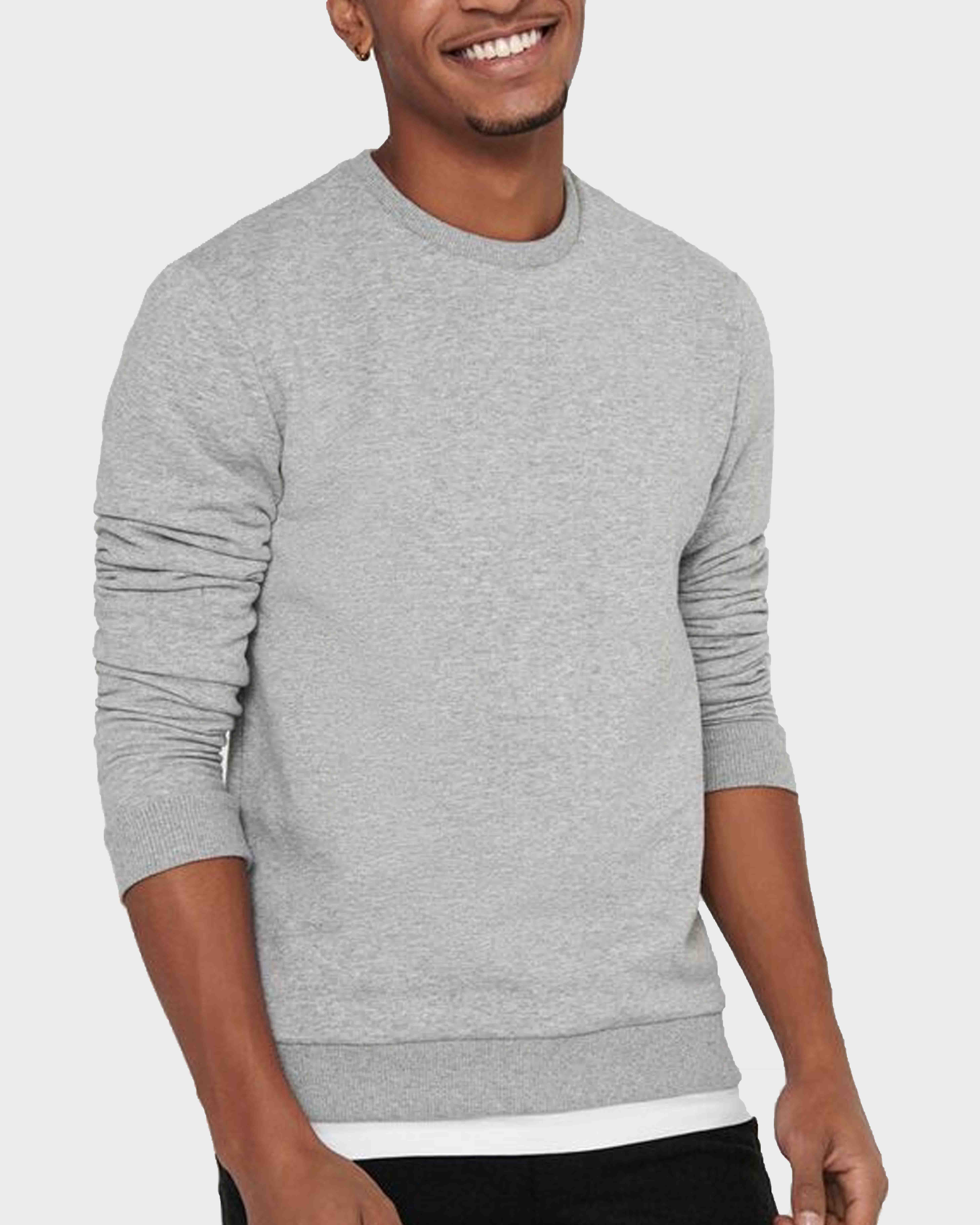 Φωτογραφία προϊόντος: Only & Sons Solid Colored Sweatshirt Ανδρική Μπλούζα - 22018683 ΓΚΡΙ