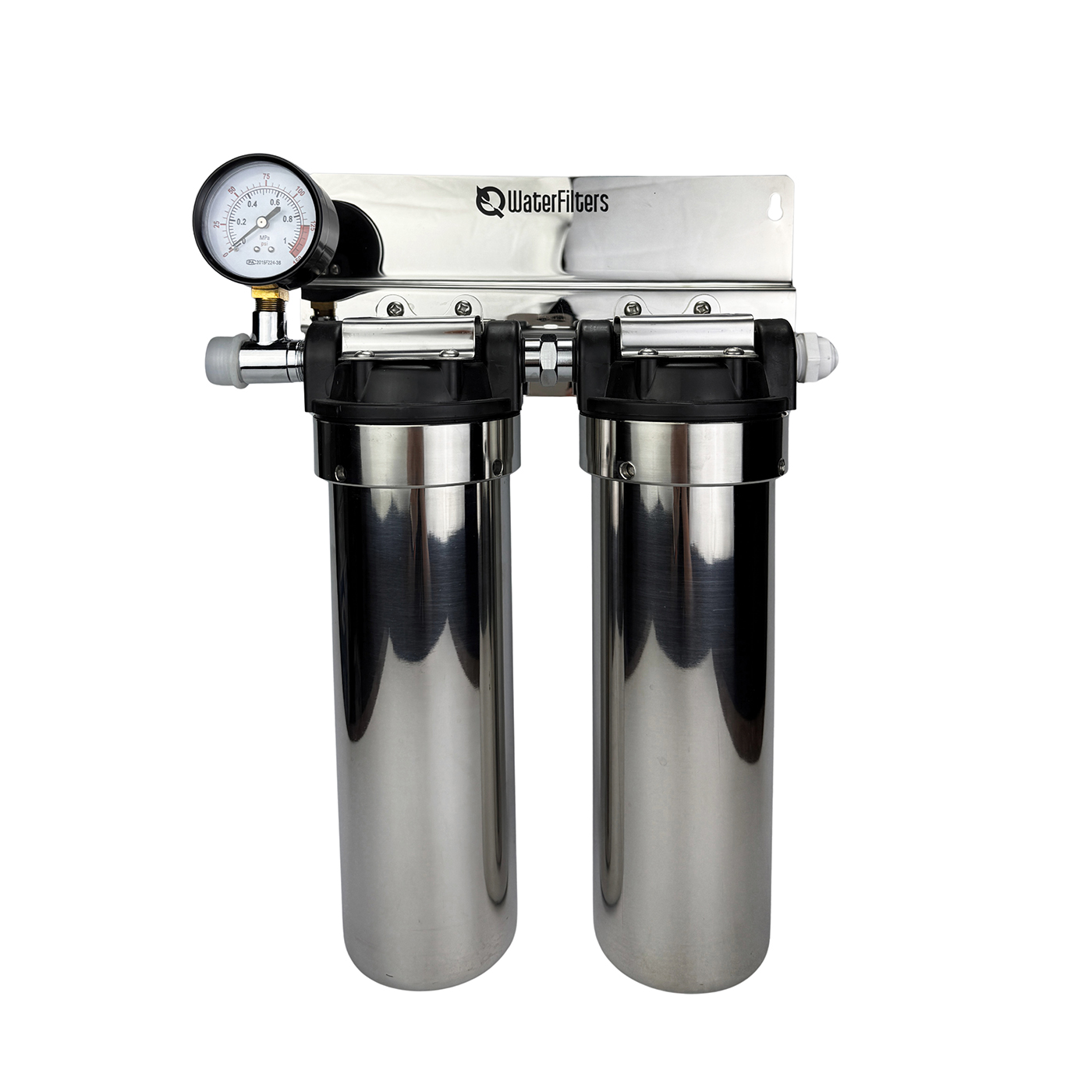 Φωτογραφία προϊόντος: QWaterFilters Διπλό Φίλτρο Κάτω Πάγκου QF-C2 100% Inox