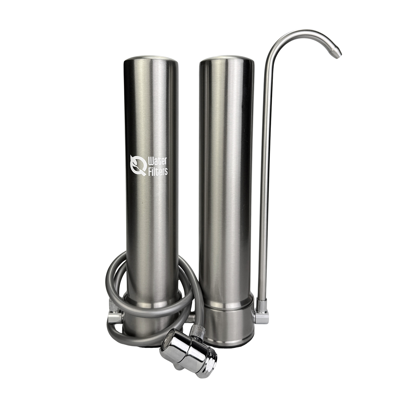 Φωτογραφία προϊόντος: QWaterFilters Διπλό Φίλτρο Άνω Πάγκου QD-10A2 100% Inox