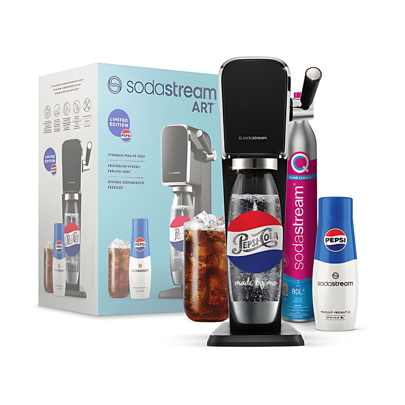 Φωτογραφία προϊόντος: SodaStream Art Megapack Black Pepsi Συσκευή Παρασκευής Ανθρακούχου Νερού - OEM