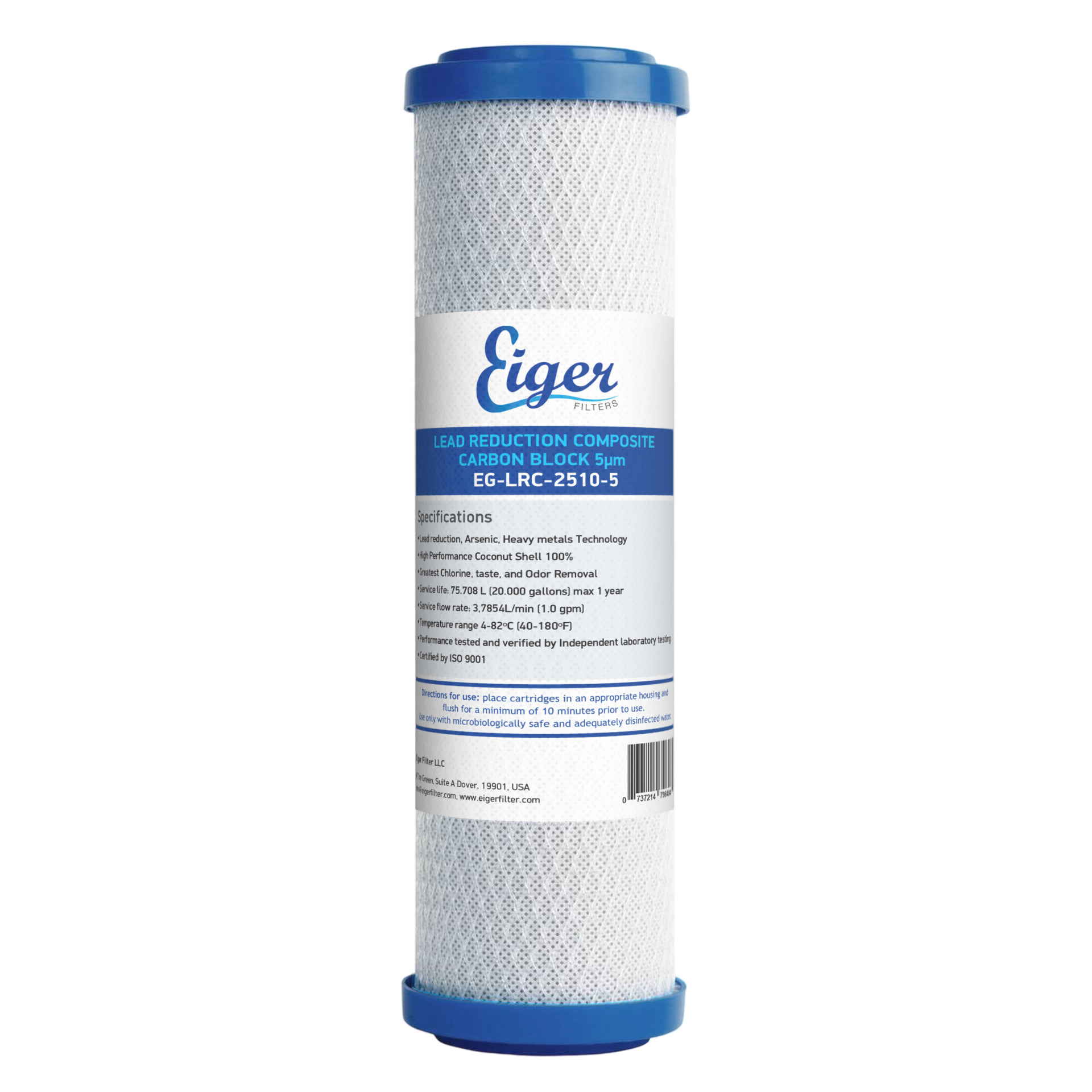 Φωτογραφία προϊόντος: Φίλτρο Νερού Eiger Filter LRC Ενεργού Άνθρακα 10" x 2.5" – 5μm