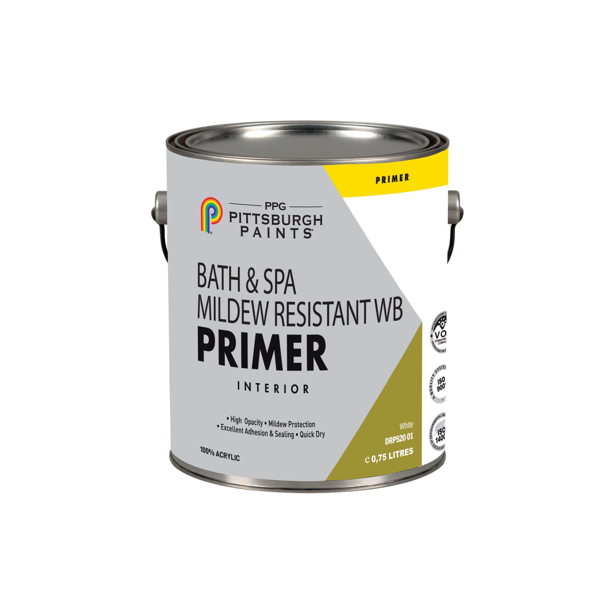 Φωτογραφία προϊόντος: PPG Bath + Spa Mildew Resistant WB Primer Αντιμουχλικό Υπόστρωμα Νερού για Μπάνια + Σπα DRP 520 Pittsburgh Paints 2.5lt