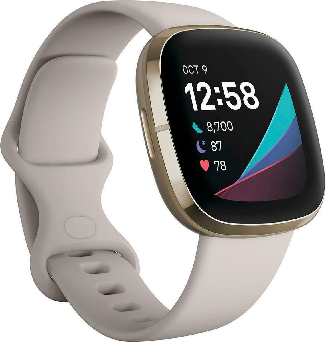 Φωτογραφία προϊόντος: Fitbit Sense Stainless Steel 40mm Αδιάβροχο Smartwatch με Παλμογράφο (Λευκό) FB512GLWT
