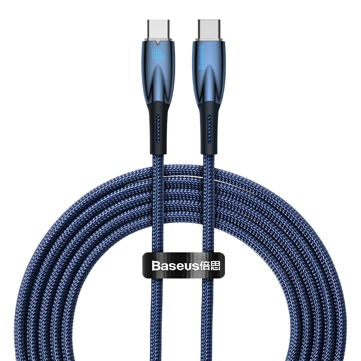Φωτογραφία προϊόντος: Baseus Glimmer Braided USB 2.0 Cable USB-C male - USB-C male Μπλε 2m (CADH000803)
