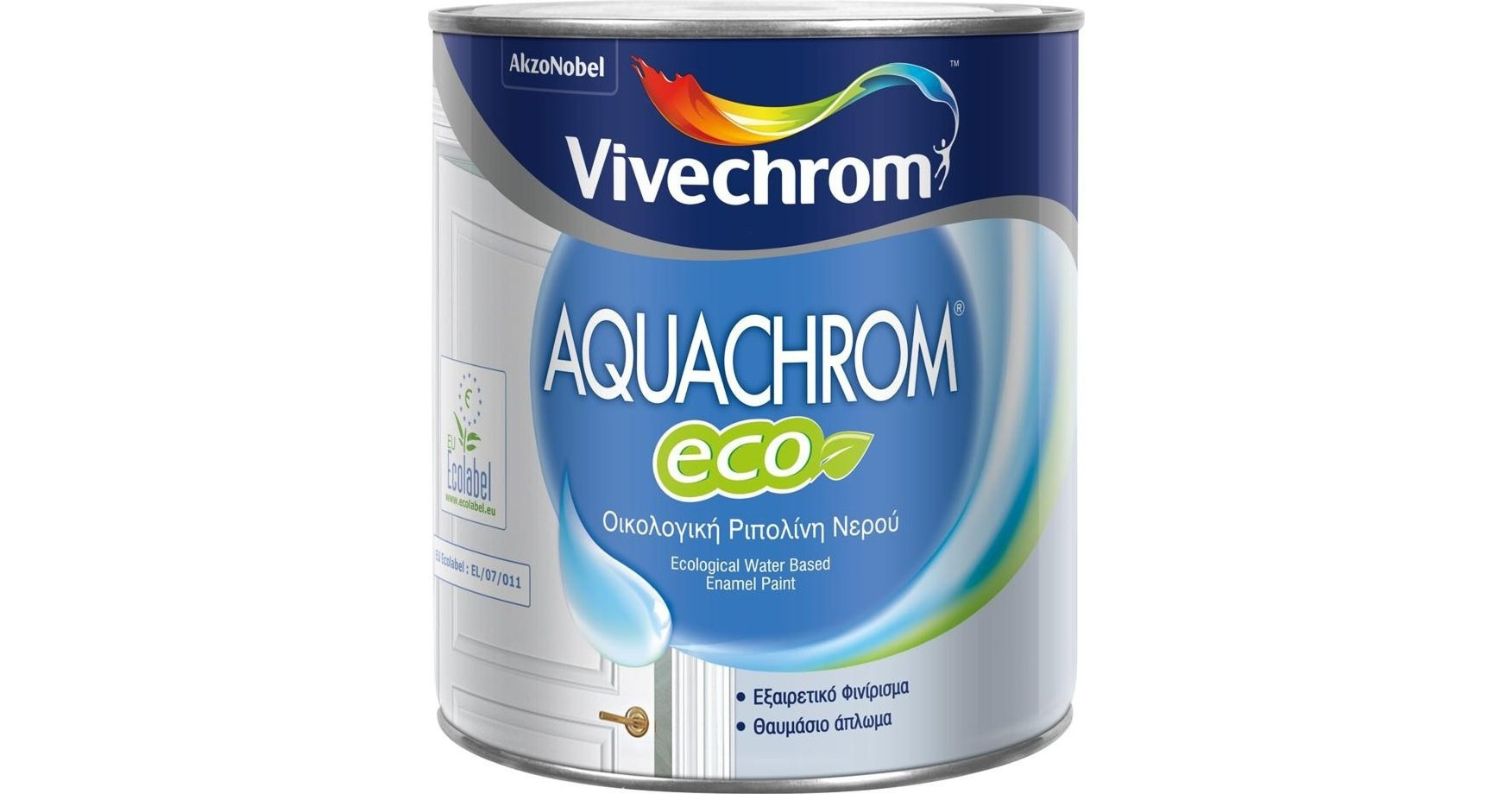 Φωτογραφία προϊόντος: VIVECHROM Aquachrom Eco Ριπολίνη Νερού 2.5LT Λευκό Γυαλιστερό