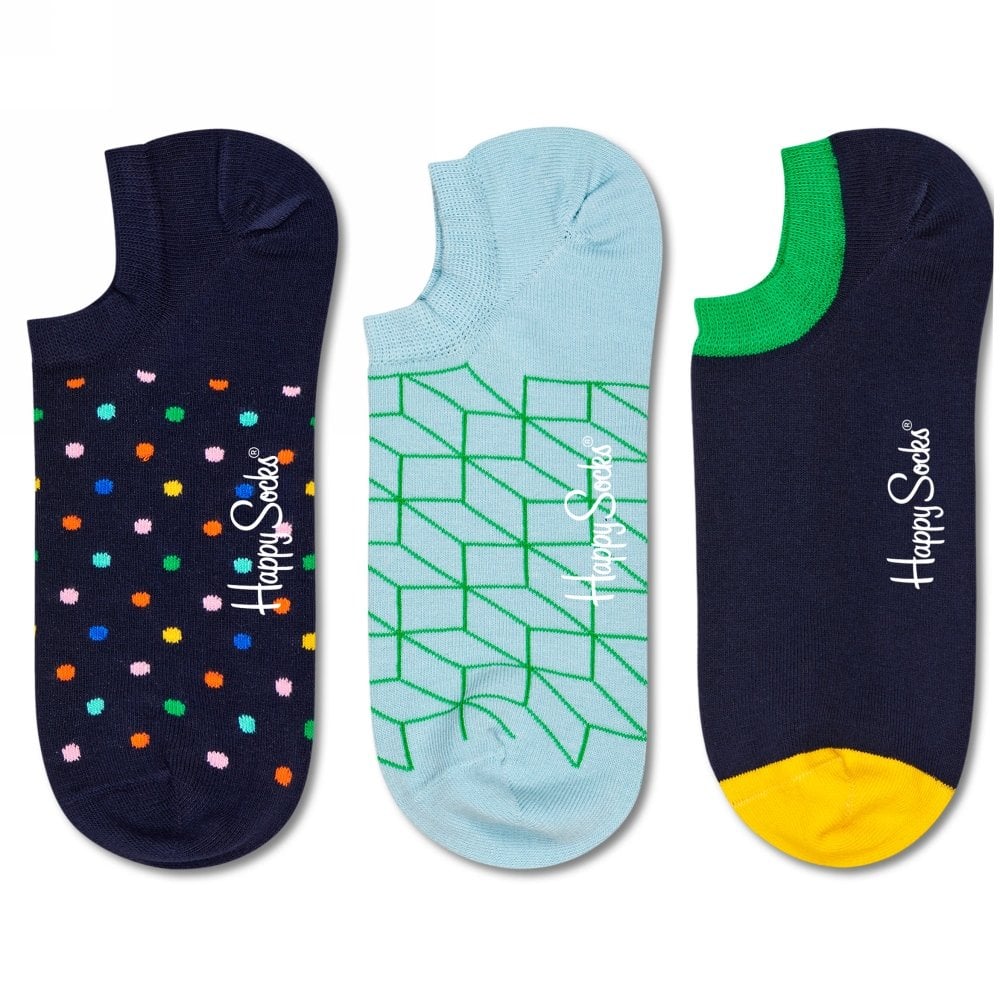 Φωτογραφία προϊόντος: Σετ 3 Unisex Κάλτσες Happy Socks 3-Pack Dot No Show Sock DOT39 - 41-46, ΠΟΛΥΧΡΩΜΟ