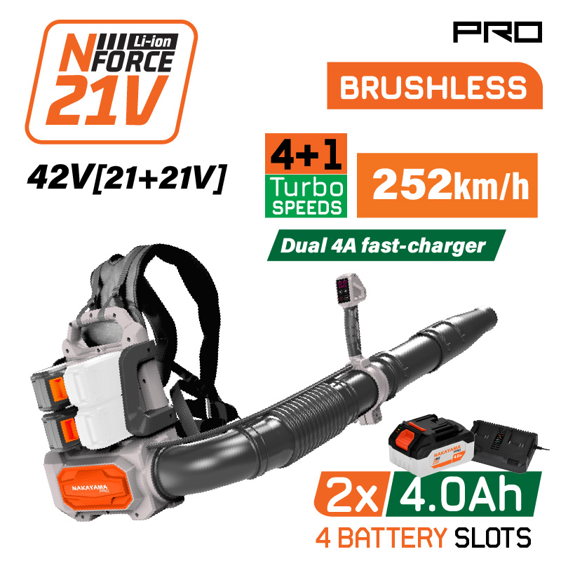 Φωτογραφία προϊόντος: NAKAYAMA PRO EC1723X44 Φυσητήρας Πλάτης Brushless Μπαταρίας 42V Li-Ion 2x4.0Ah
