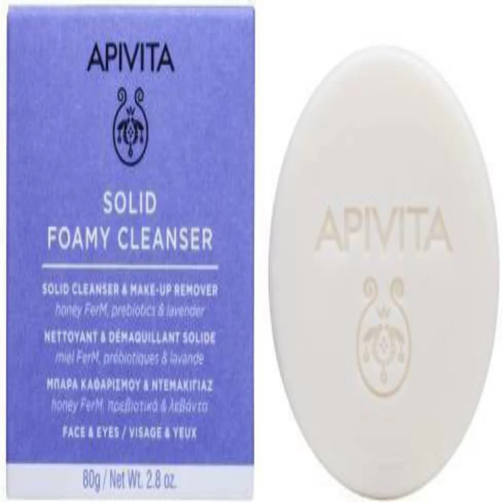 Φωτογραφία προϊόντος: Apivita solid foamy cleanser, μπάρα καθαρισμού και ντεμακιγιάζ, 80g