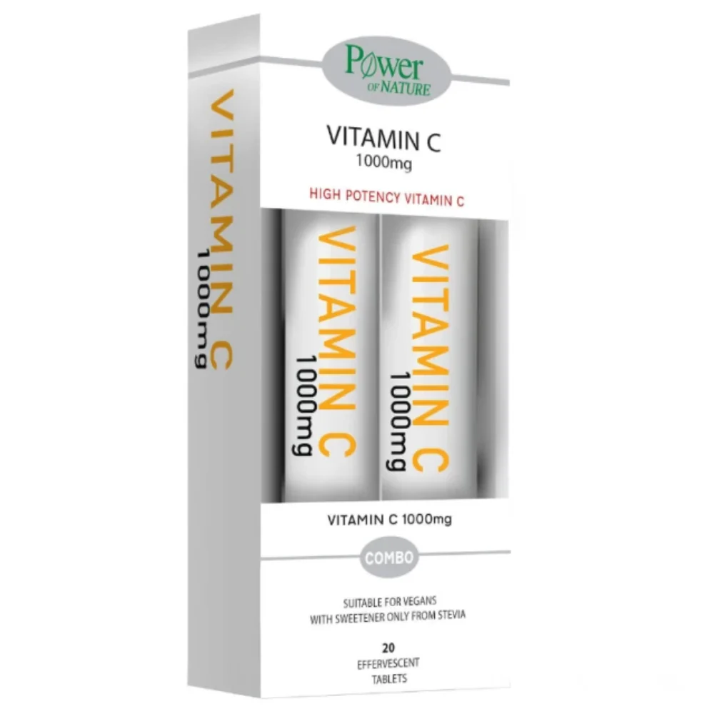 Φωτογραφία προϊόντος: Power Health Vitamin C 1000mg με γλυκαντικό από στέβια (20+20) eff.tabs – 1+1 δώρο