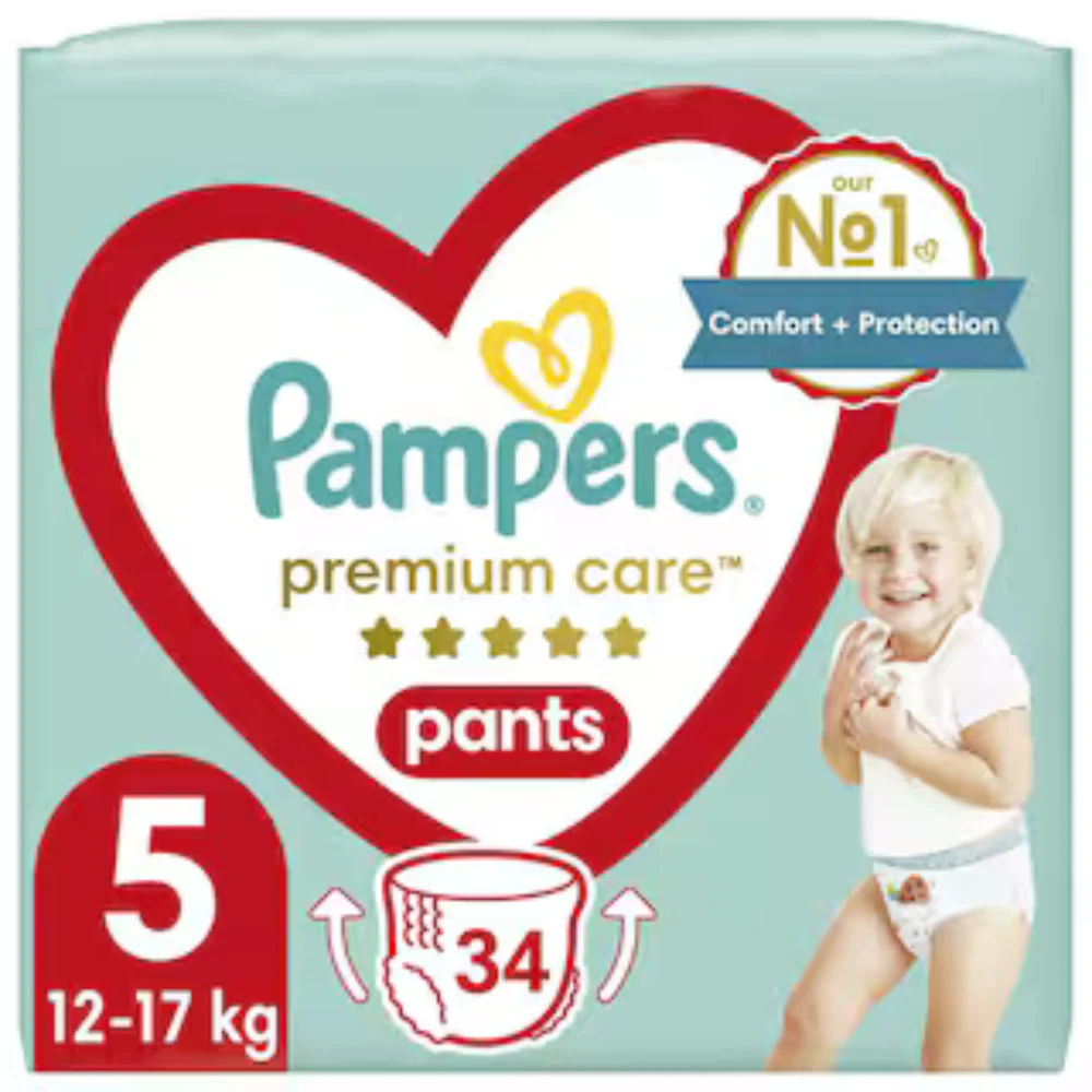 Φωτογραφία προϊόντος: Pampers Premium Care Πάνες Βρακάκι Μωρού Νο5 12-17kg 34τεμ
