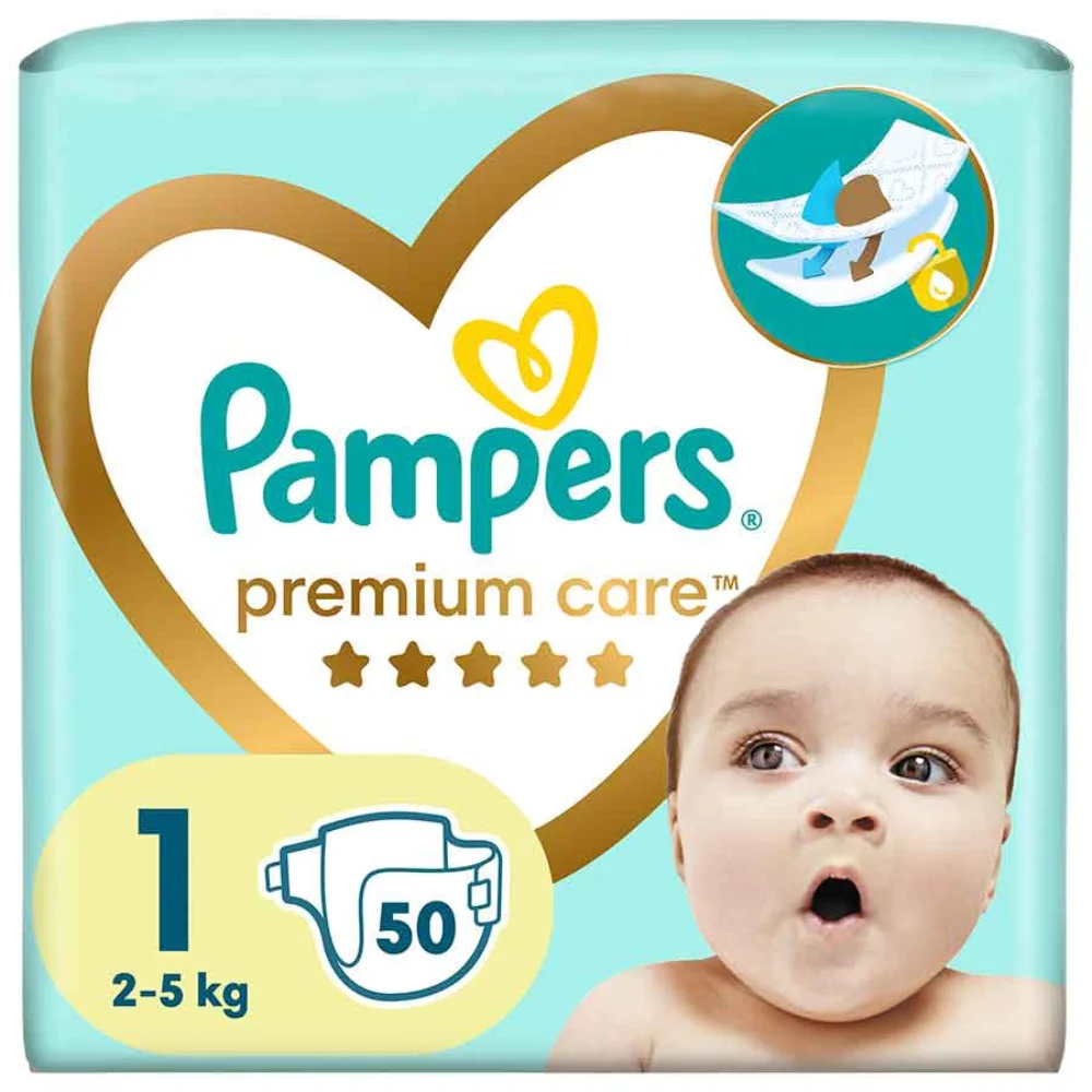 Φωτογραφία προϊόντος: Pampers Premium Care Πάνες Για Νεογέννητα No1 (2-5kg) 50 τεμ
