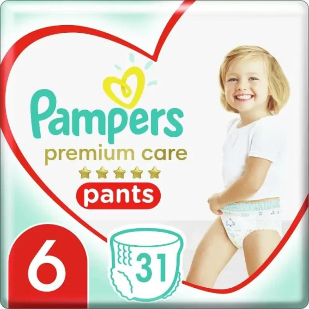 Φωτογραφία προϊόντος: Pampers Premium Care Πάνες Βρακάκι Μωρού Νο6 (15+Kg) 31 τεμ