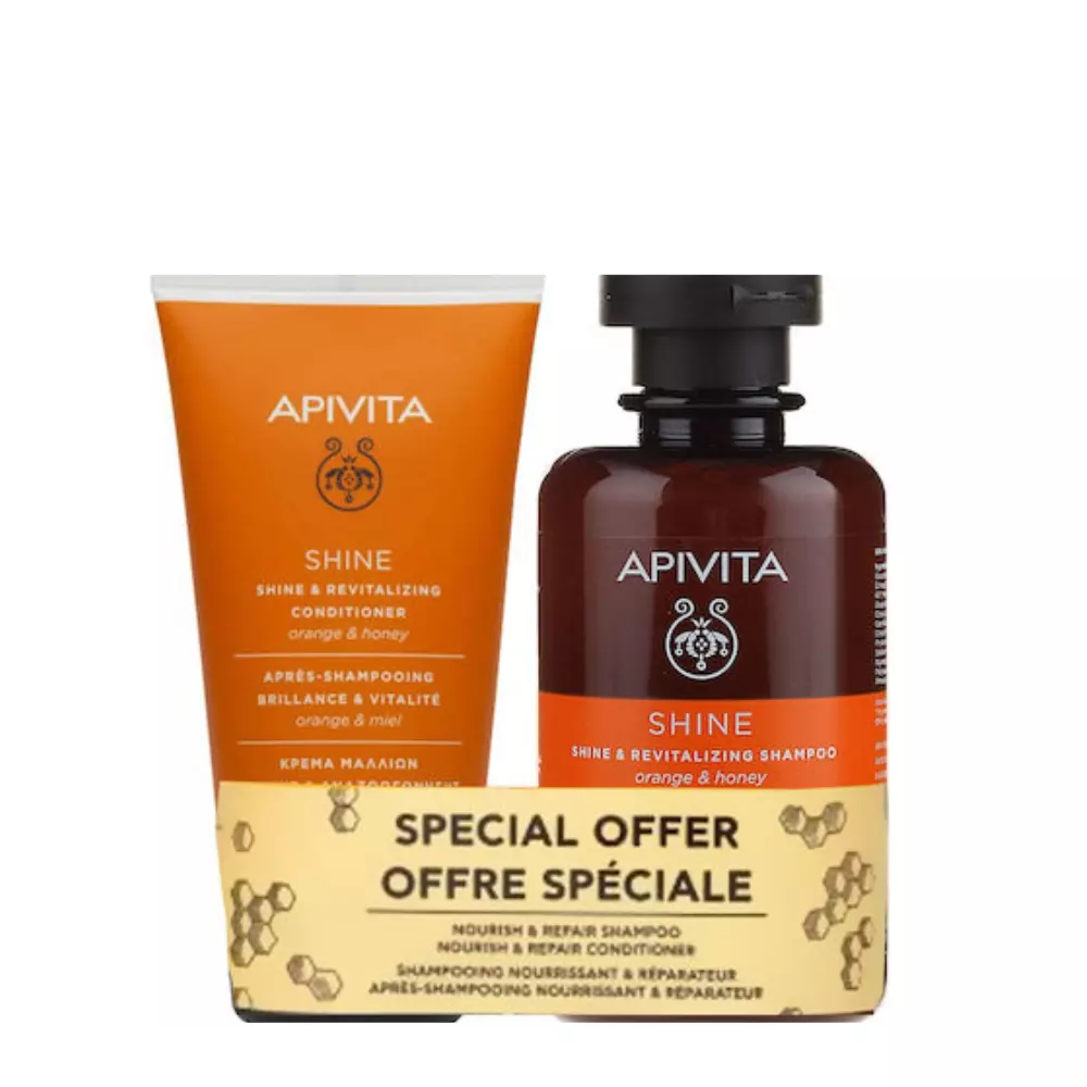 Φωτογραφία προϊόντος: APIVITA Promo Σαμπουάν + Κρέμα Λάμψης & Αναζωογόνησης, Σετ 250ml + 150ml