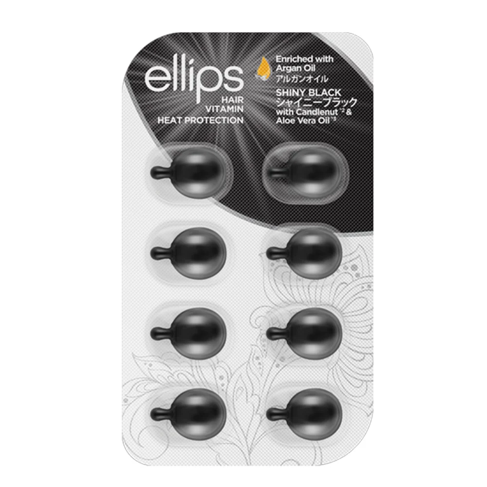 Φωτογραφία προϊόντος: Ellips Shiny Black Hair Vitamin Αμπούλες Μαλλιών 8x1ml